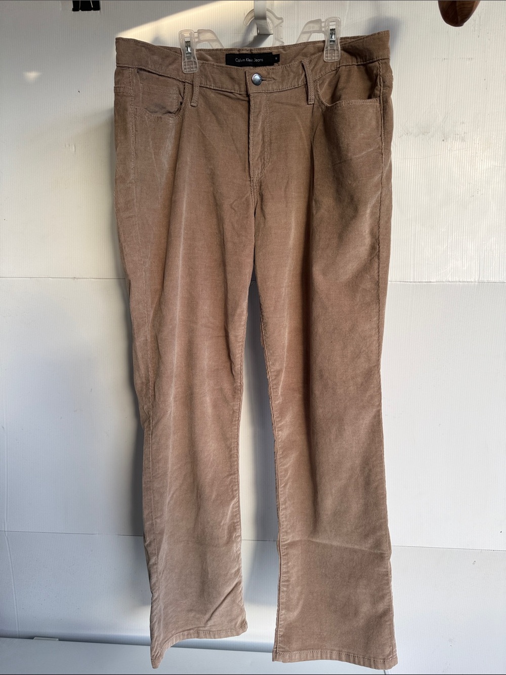 CALVIN KLEIN CORDUROY PANTS JEANS PLUS SIZE 14 TAN BEIGE STRAIGHT LEG RETRO